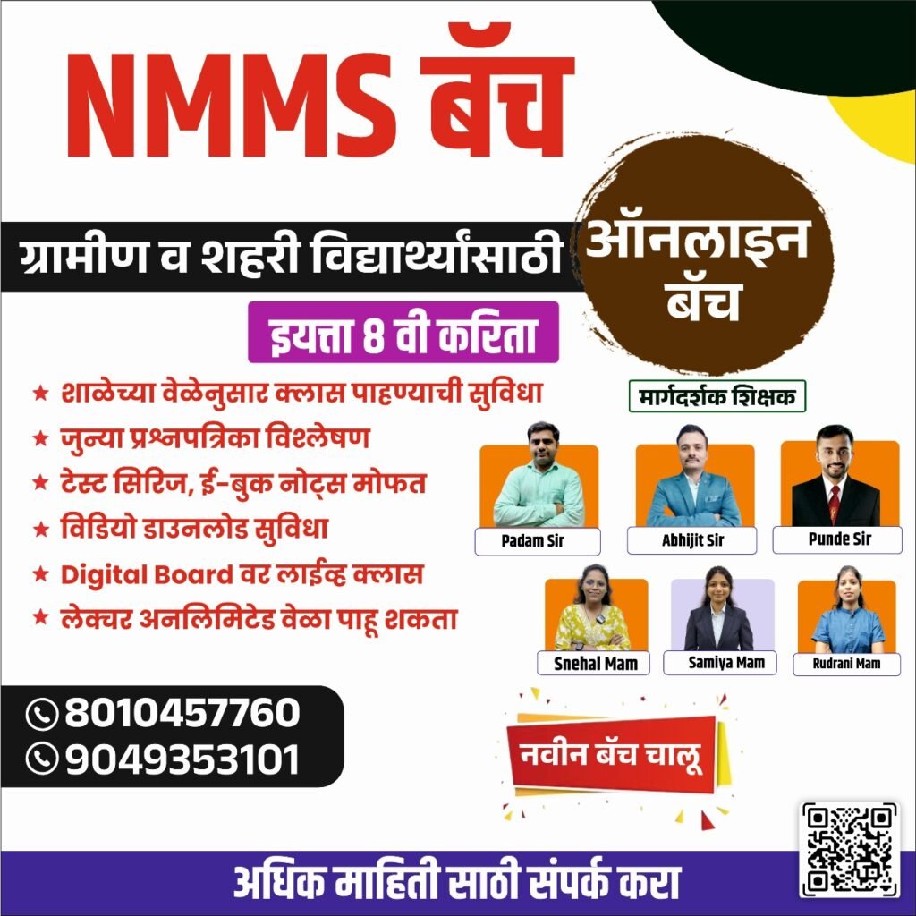 Maharashtra NMMS Question Papers pdf download