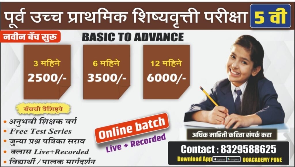 पूर्व उच्च प्राथमिक शिष्यवृत्ती परीक्षा जुन्या प्रश्न पत्रिका पीडीएफ डाऊनलोड